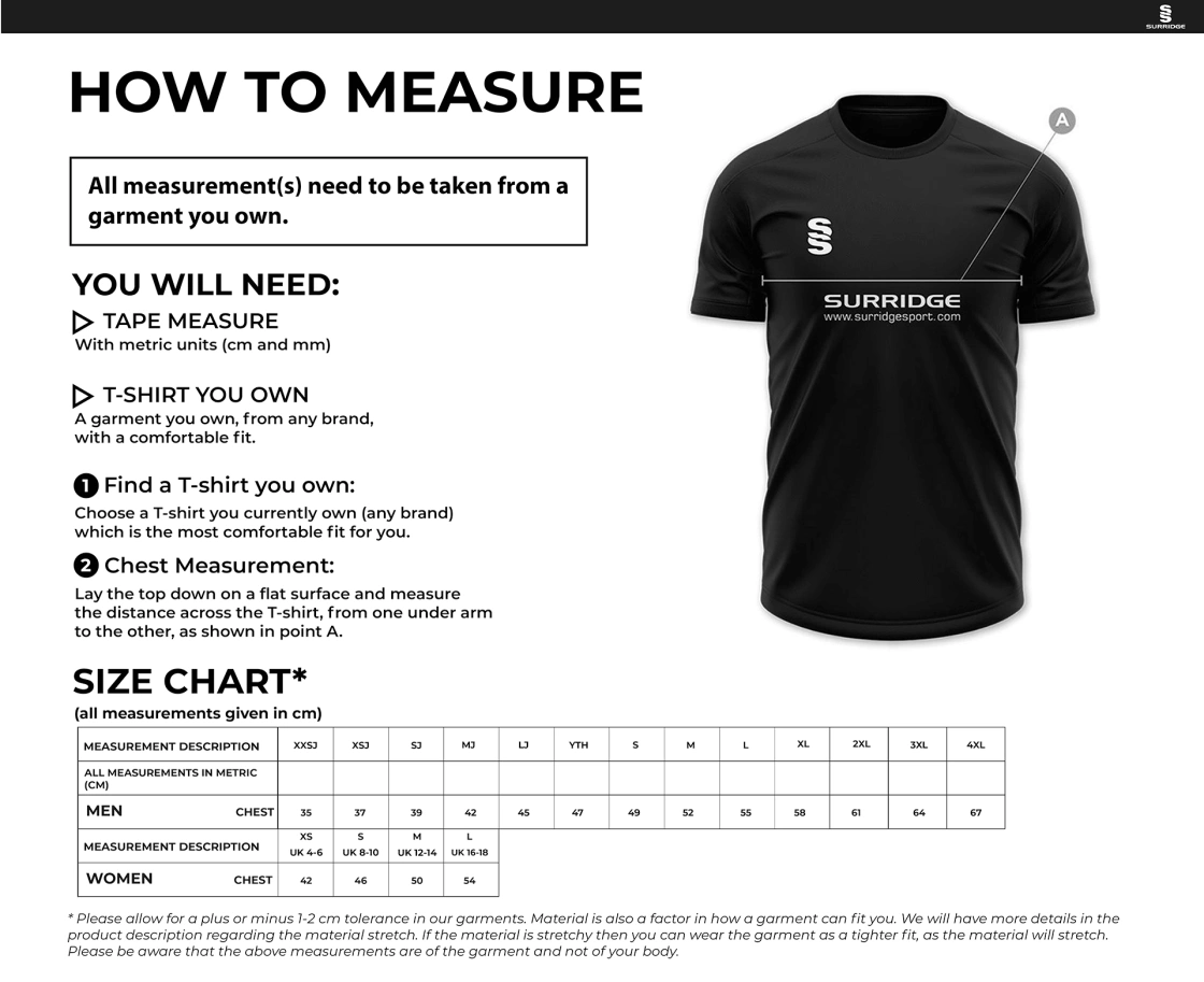 Isle of Wight HC - Dual Games Shirt - Women's - Size Guide