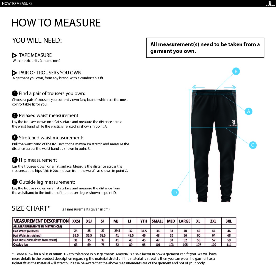 Isle of Wight HC - Dual Skinny Pant - Size Guide